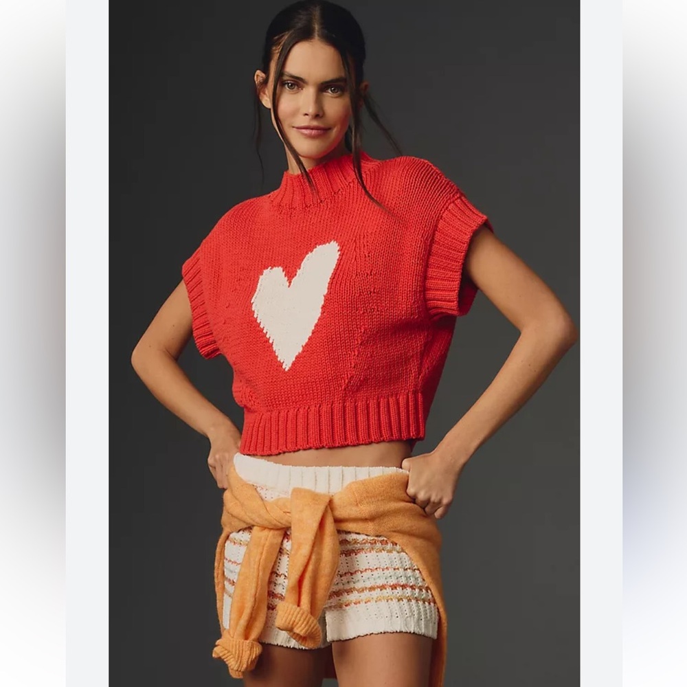 Maeve Mock-Neck Extended Shoulder Sweater Vest